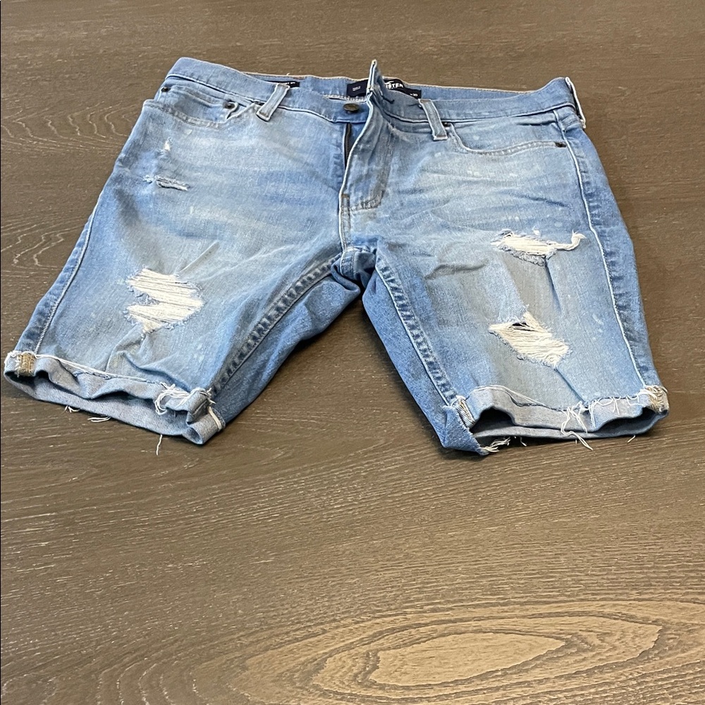 Hollister Light Blue Ripped Jean Shorts